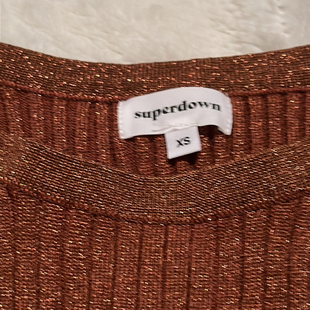 Superdown | sonya rib shimmer tank | size xsmall - Picture 10 of 11